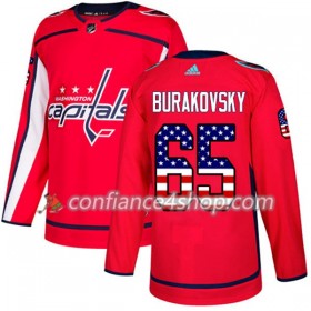 Adidas Maillot de Hockey Washington Capitals Andre Burakovsky 65 2017-2018 Rouge USA Flag Fashion Authentic - Homme